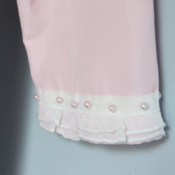 Trish Scully Size 6X Light Pink Dress Coat Ribbon/Pearls - Picture 3 of 5